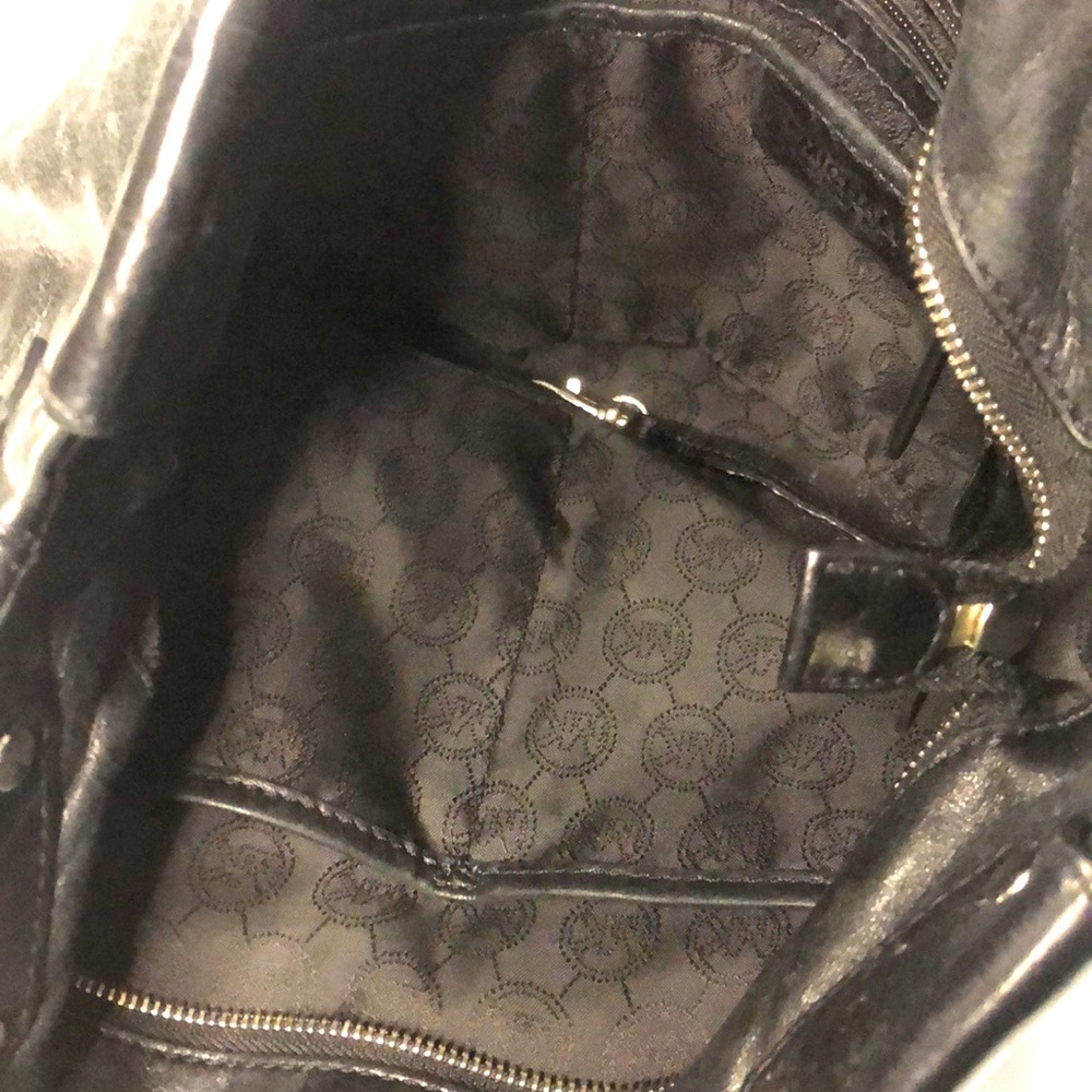 MICHAEL KORS Black Leather Buckle Accents Slim Crossbody Bag silver hardware - Picture 14 of 16